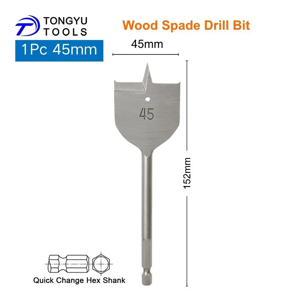 Holzbohrer-Set 1/4" Schnellwechsel-Sechskantschaft Paddel- und Flachbohrer für Holz-, MDF- und Sperrholzbohrungen – Detail 3