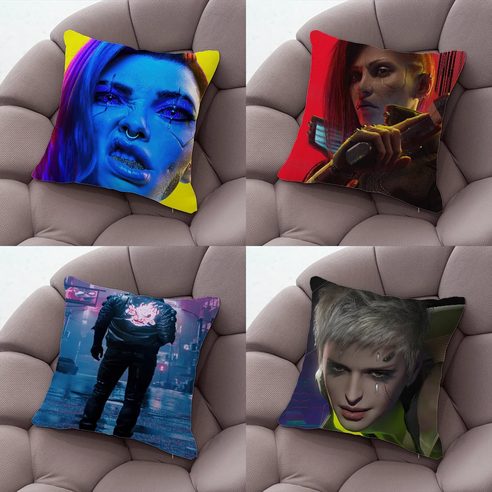 C-Cyber 2-0-7-7 pUNK Pillow Case Pillow Case Living Room Sofa Cushion Cover Suitable For Home Bedroom Room Decoration