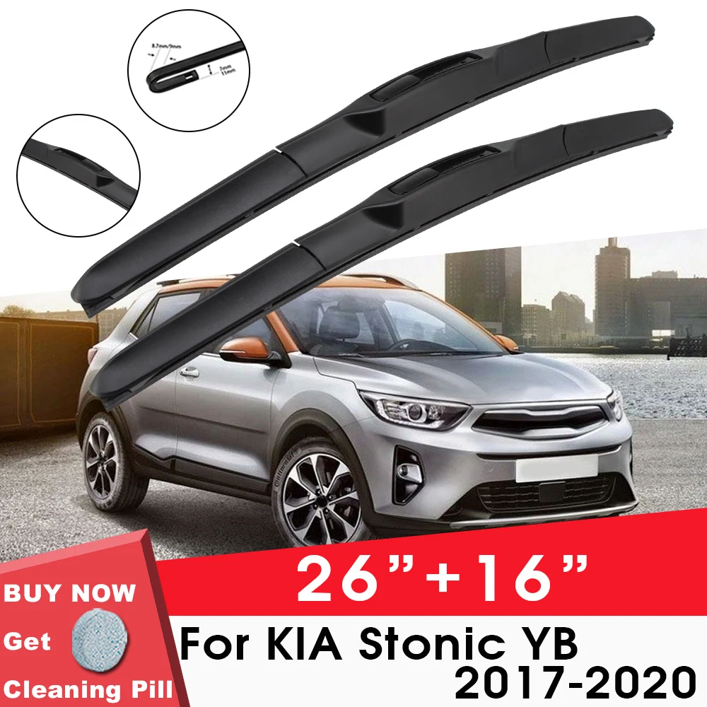 

Car Wiper BladeFront Window Windshield Rubber Refill Wiper For KIA Stonic YB 2017-2020 26"+16" Car Accessories