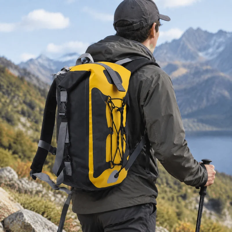 20L Waterproof Fishing Backpack, Outdoor Dry Bag for Camping, Swimming and Surfing