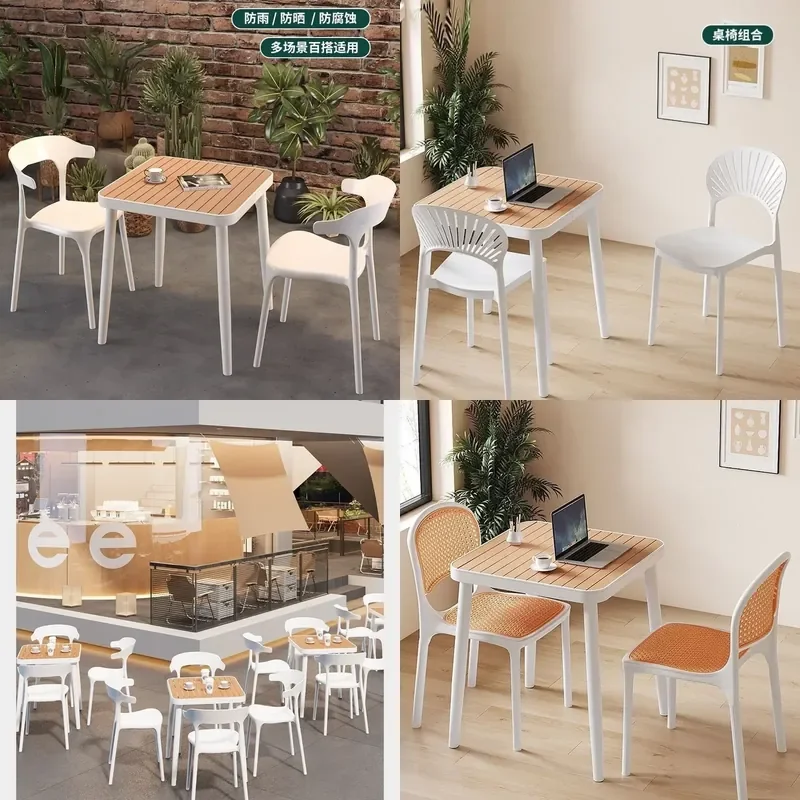 Wrought Iron Patio Table and Chair Set for Balcony Courtyard Milk Tea Shop Outdoor Indoor Leisure Furniture