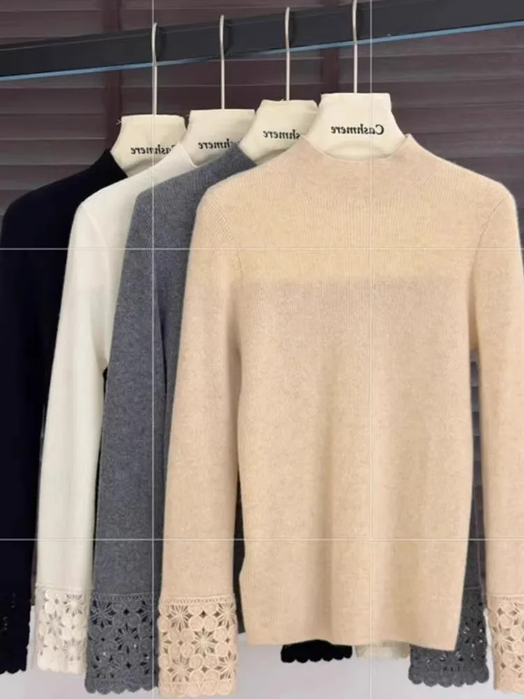 

Утягивающий корейский цветной ажурный длинный трикотаж све, удобный простой повседневный дизайн, модный весенний топ