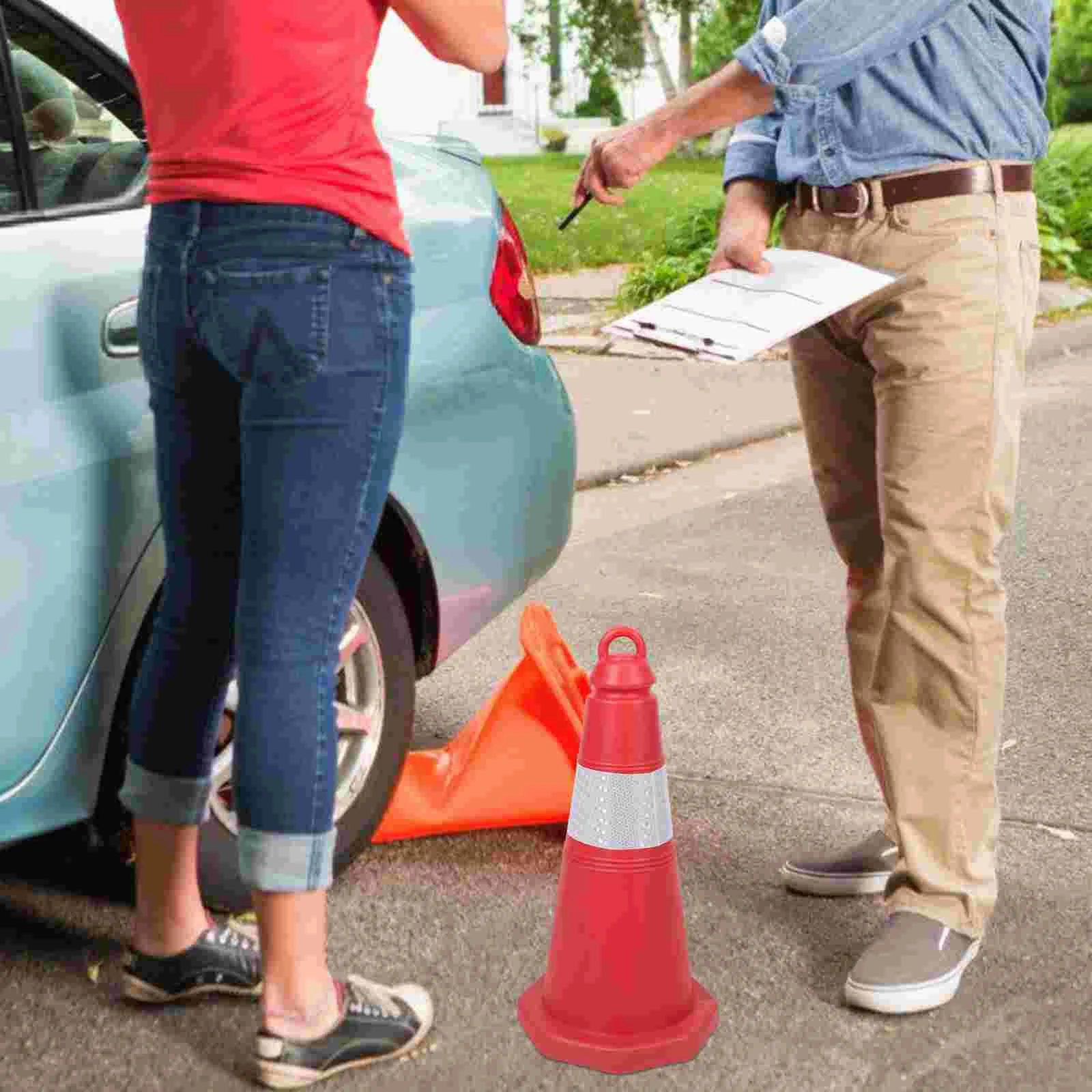 Reflective Road Cone Parking Cones for Drivers Training Plastic Outdoor Traffic Safety Pvc Large