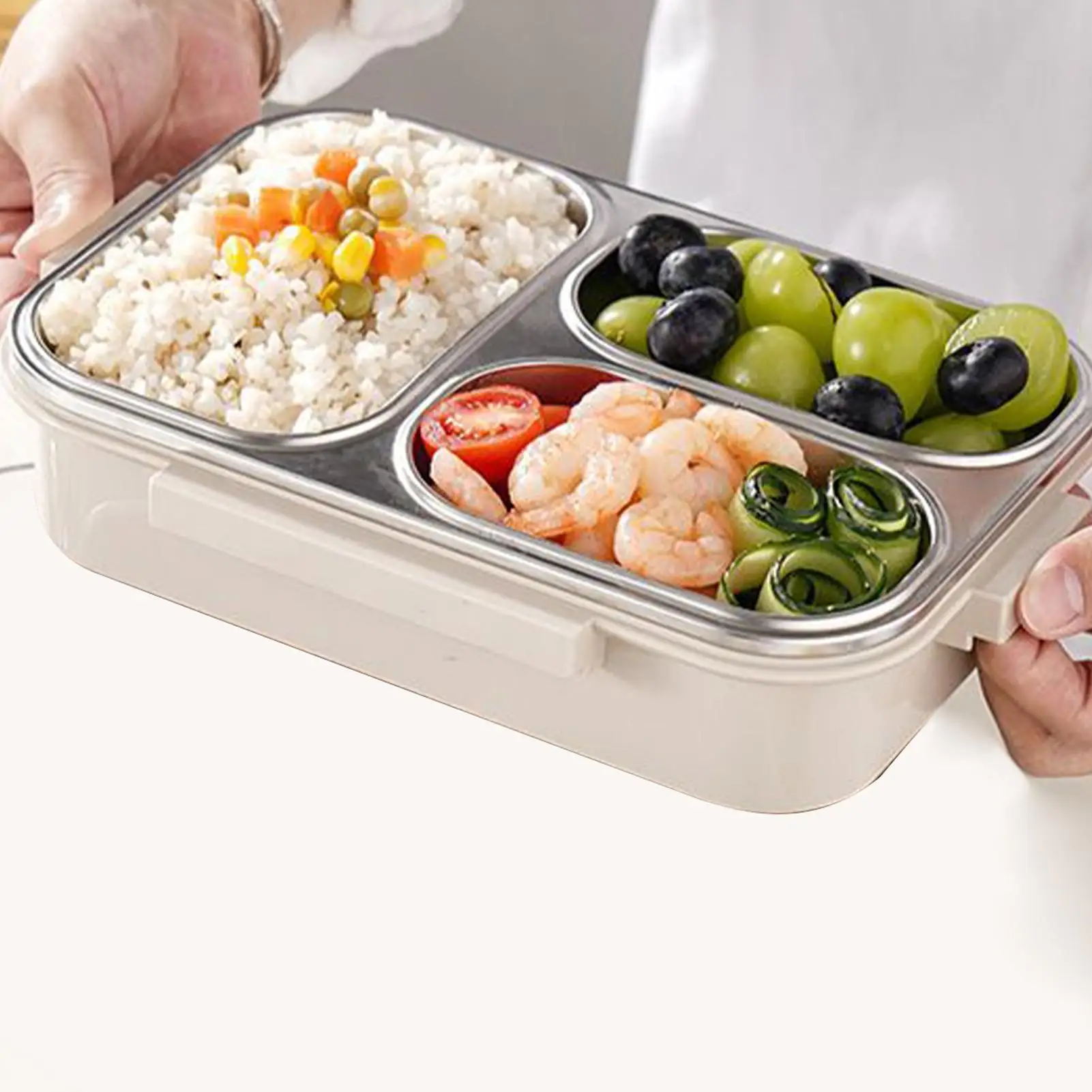 

Kids Lunch Box Containers Stainless Steel Food Case 3-Compartment Portable Lunch Case For Kids For Meal Prep Work Travel Picnic