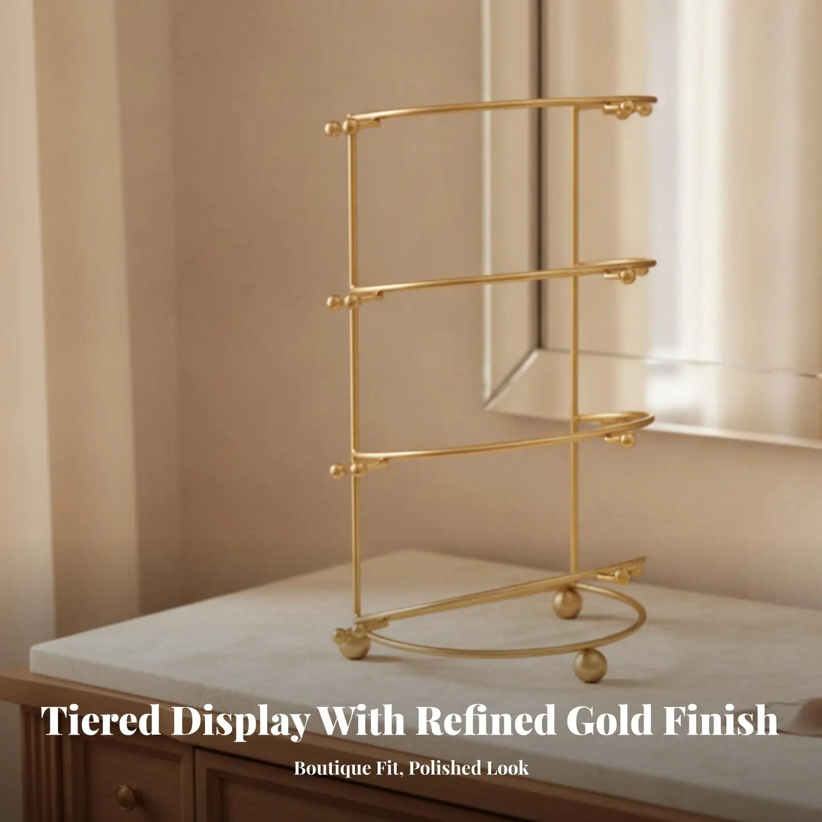 Multi Level Crown Display Rack Metal Stand for Jewelry Organizer Headwear Holder for Dressing Room