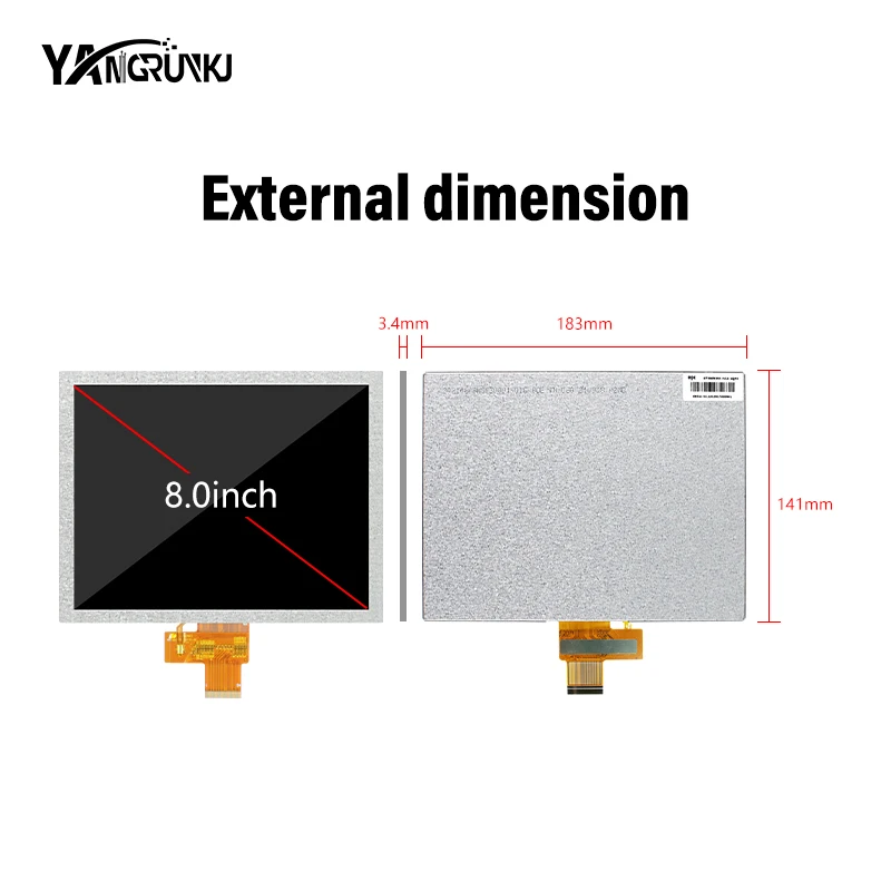 8 inch 40 pins 60 hz lvds a-Si tft lcd display panel modules GT080X0M-N12 matching multi touch and control board