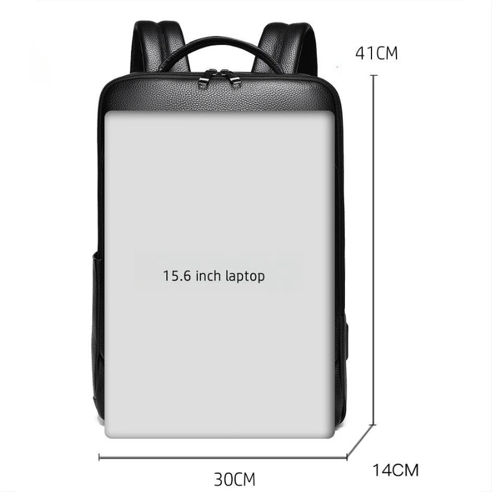 JEEP BULUO Mode Männer echtes leder rucksack business casual echtes kuh leder hohe qualität 15,6 zoll laptop reise rucksack