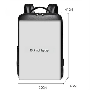 Jeep Buluo Mode Herren Mode echter Leder -Rucksack Casual Leder Kuh Hochqualität 15 Zoll tragbarer Ausflug zurück 10 Hauptverkaufskuh -Rucksack - №7