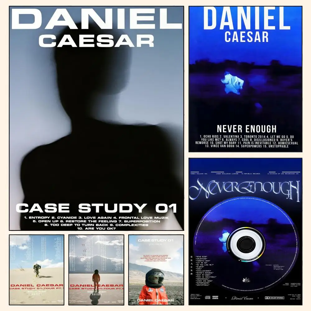 Pop Hip Hop Rapper Daniel Caesar Poster Waterproof HD Modern Peel And Stick Wall Decor Living Room Dorm Garage
