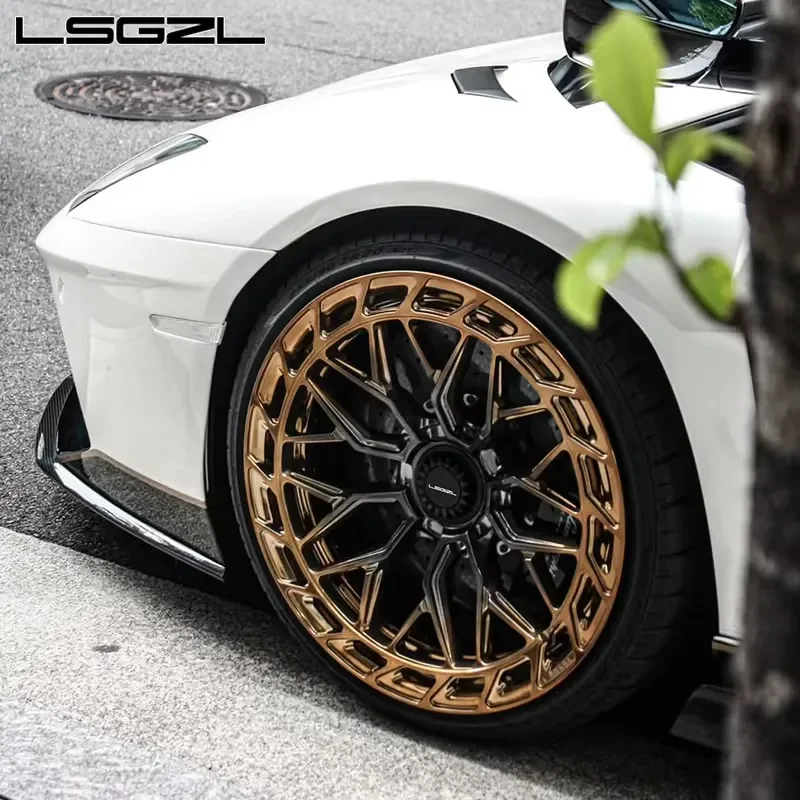 Custom Forged Alloy Rim Black and Bronze for Lamborghini 5x114.3 5x120 5x130 19 20 21 22 23 Inch Passenger Car Wheel Rim