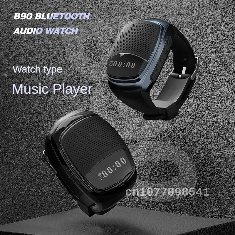 B90 Wrist Wireless Bluetooth Speaker Watch Creative Mini Audio Outdoor Sports Intelligent Display Portable Card Radio Free Calls