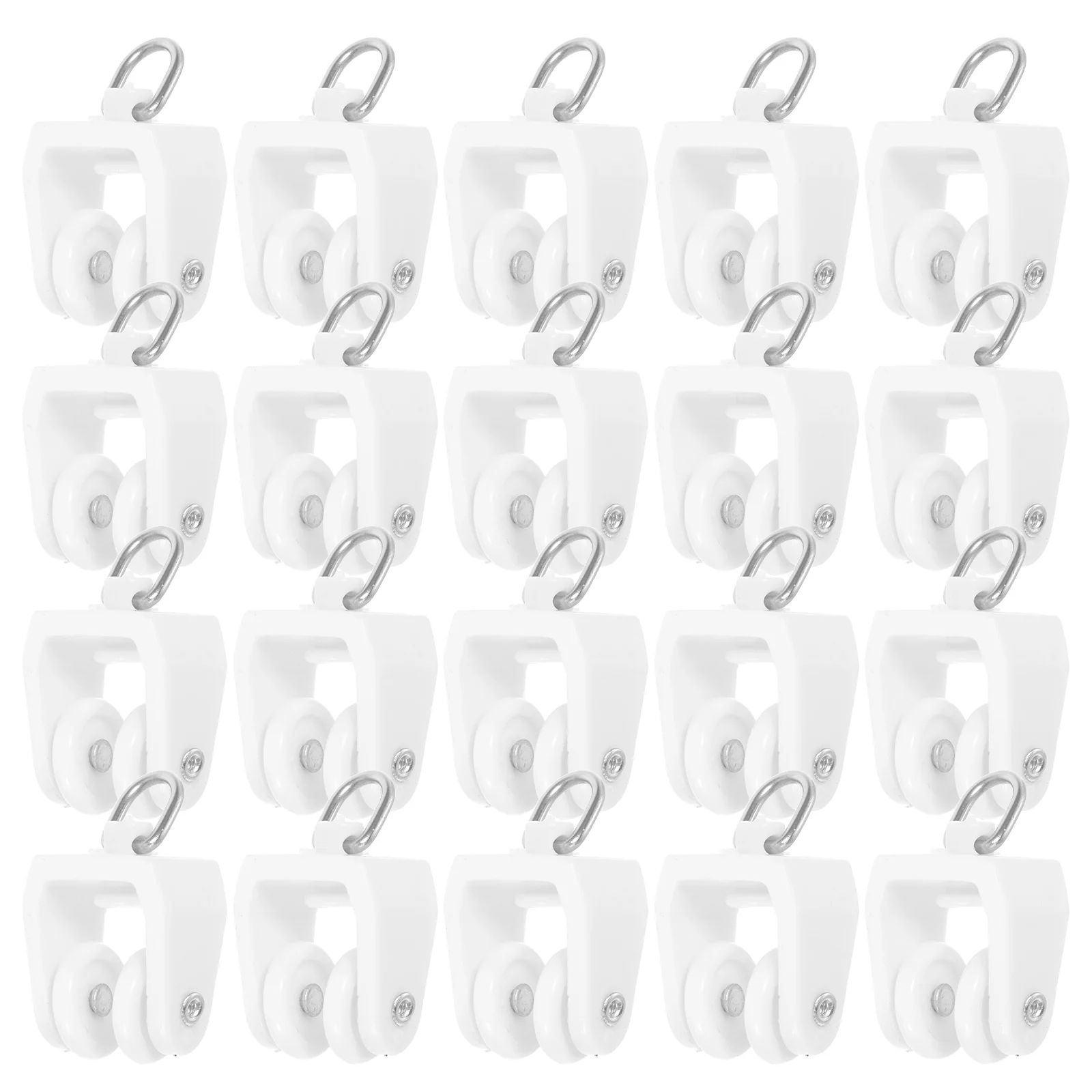 

20pcs Curtain Rollers Small Track Pulley Mover System Gliders Ceiling Runners Smooth Sliding Durable Easy Installation