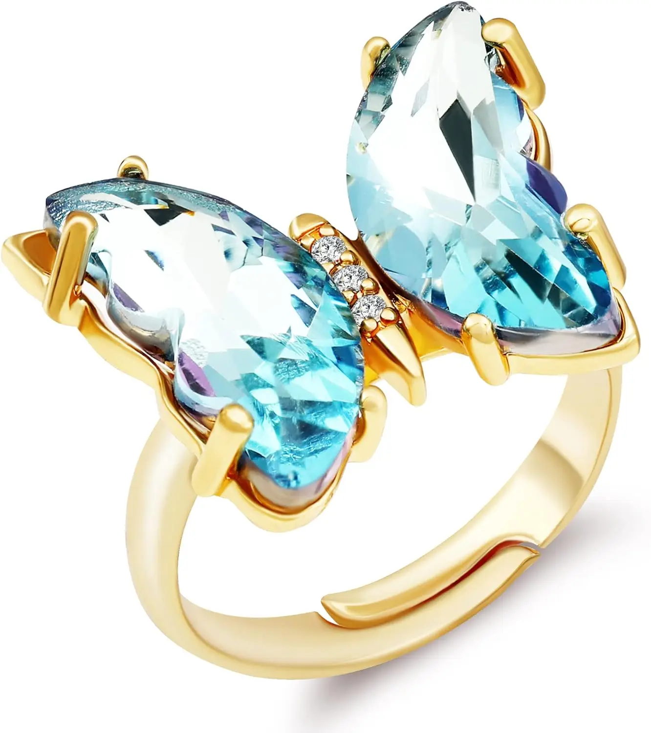 

Набор украшений Miss Right Butterfly Crystal: колье с бабочкой, серьги-гвоздики, браслет-боло, регулируемое кольцо для женщин, переливающийся цвет