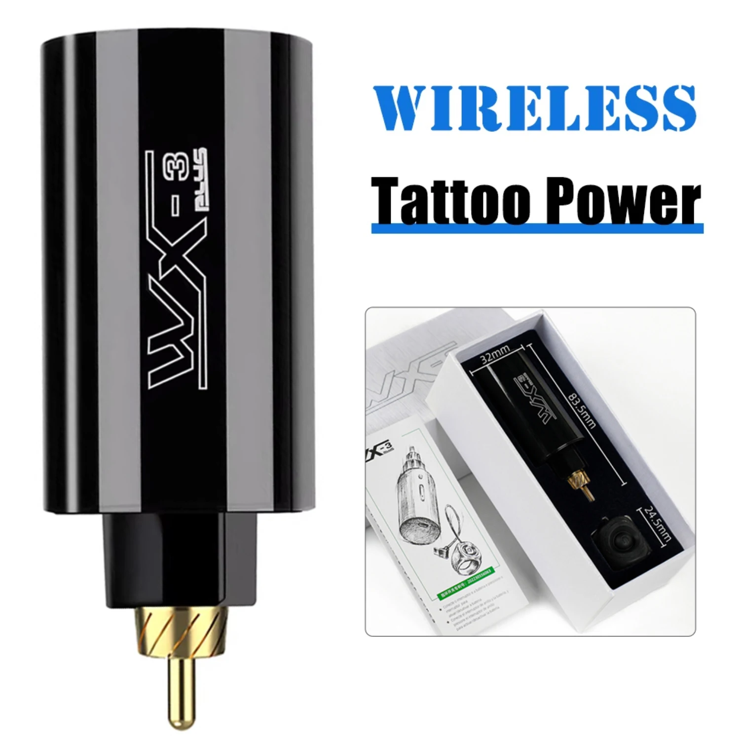 

Tattoo Power Supply Rechargeable Wireless Tattoo Battery RCA interface for Rotary Tattoo Machine