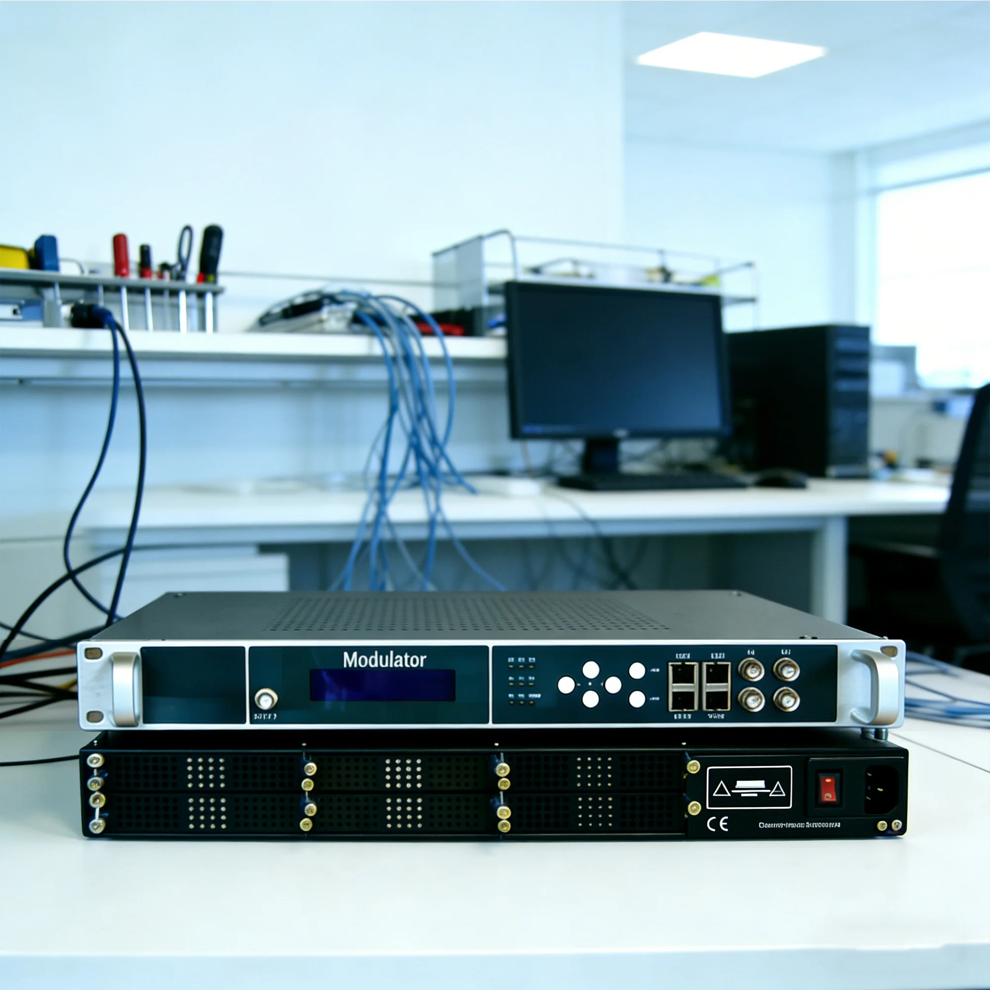 IP to analogue modulator  TV systems IP to NTSC  PAL BG DK   SECAM CATV cable16 32 24 40 48 CH UDP RTP to analog Modulator
