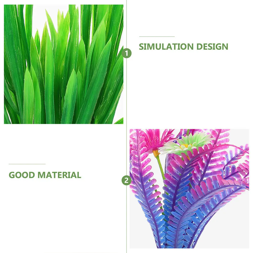 

8Pcs Fake Aquarium Plants Thicken Bottom Safe for Fish Tank Landscape Decoration Plastic Aquatic Plants Aquarium Decoration