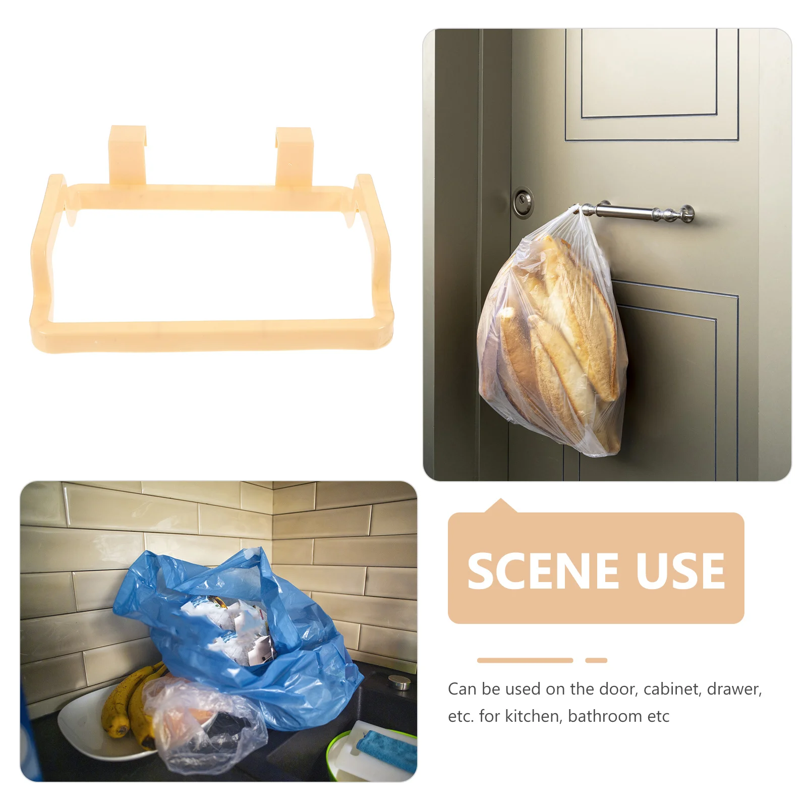 

Hanging Garbage For Cabinet Door Under 2Cm Thick Storage Kitchen Holder Space Saving Bracket Yellow Kitchen Trash Rack Trash Bag