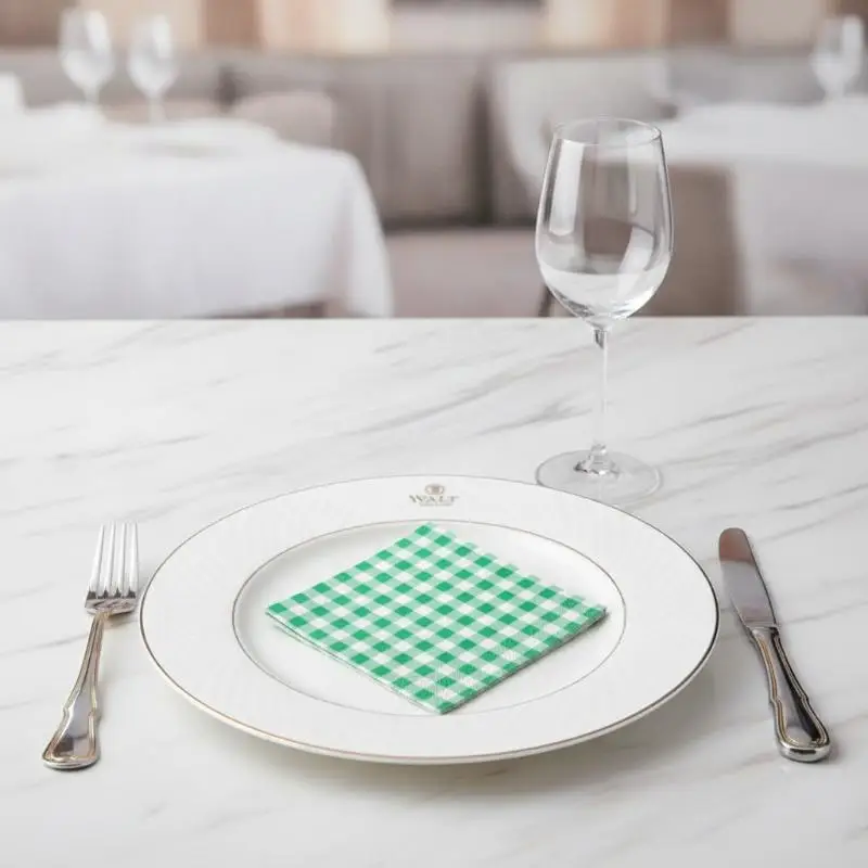 Colorful Gingham Disposable Paper Napkins Soft Absorbent 20 Counts for Picnic Bridal Shower Bachelorette Party Decor