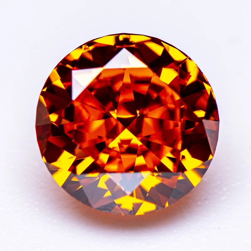 

Cubic Zirconia Crushed Ice Cut Orange Color Round Shape Charms Beads for Jewelry Making Pendant Rings Materials No Certificate