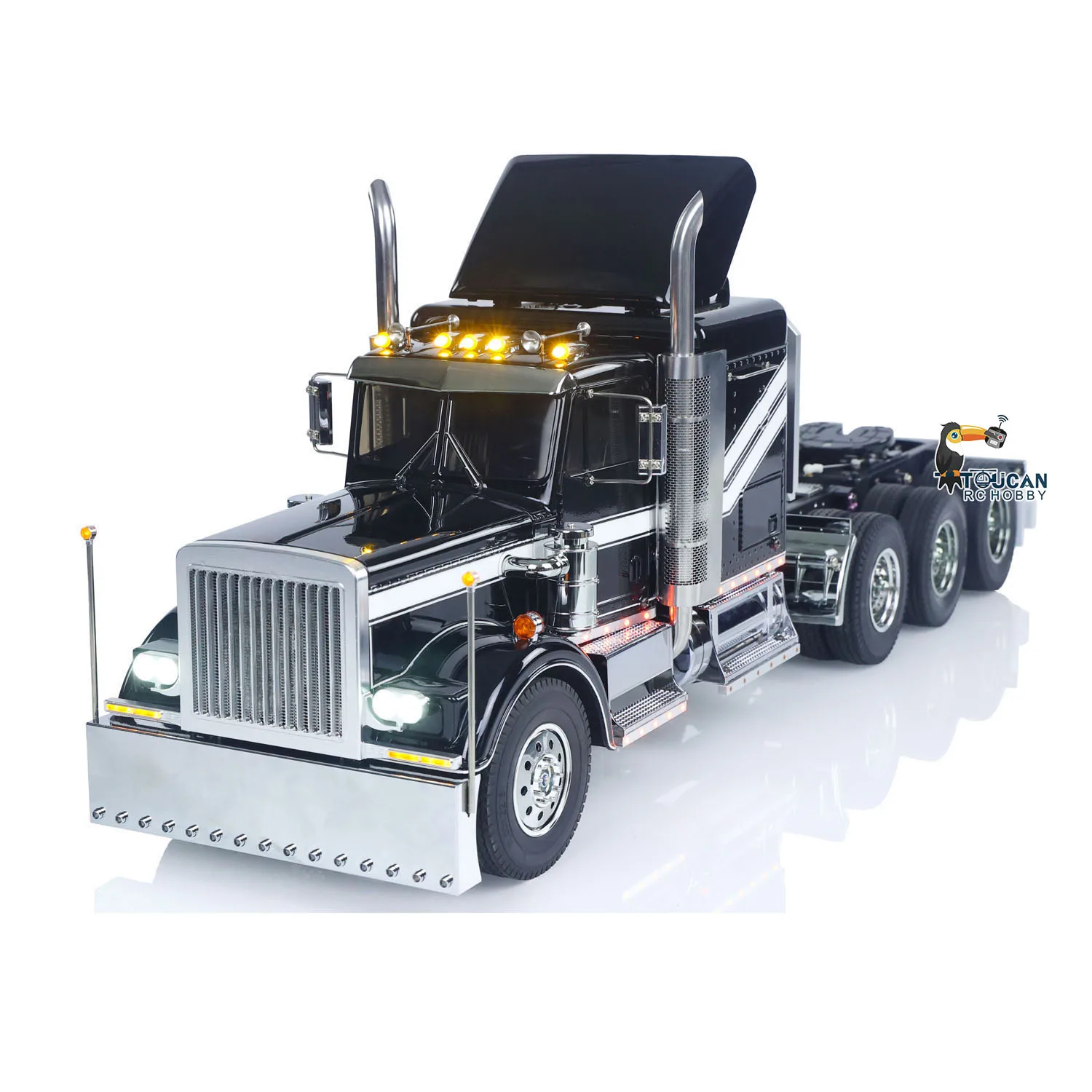 

TOUCAN 8X4 King Hauler 1/14 RC Tractor Truck Model 3Speed Remote Control Lorry Vehicle Chassis Suspension Flysky ST8 Radio