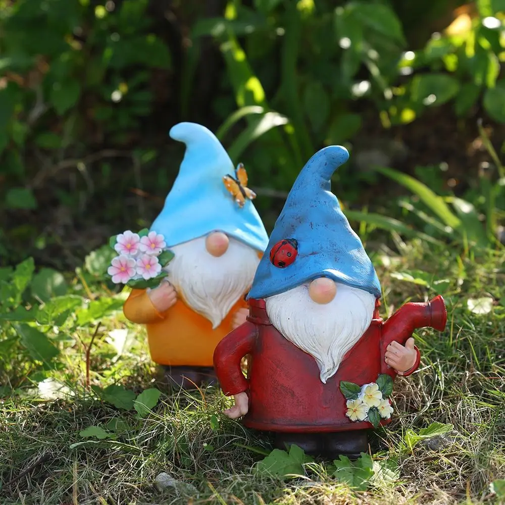 

Crafts Resin Gnome Dwarf Flower Pot Cartoon Cute Dwarf Statue Vase Decorative Hydroponic Flower Holder Office