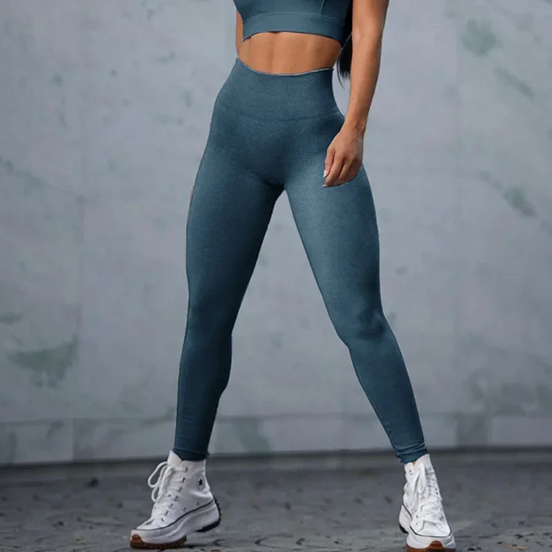 Fitness legginsy sportowe damskie bezszwowe siłownia bieganie odzież sportowa do jogi wysokiej talii spodnie Push Up sportowe wąskie legginsy do