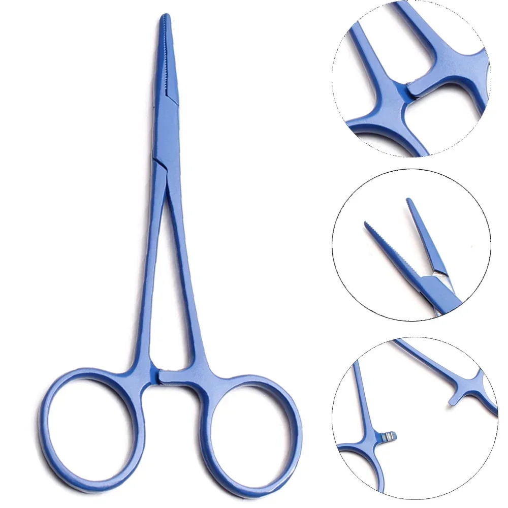 Stainless Clamp Straight Curved  Animals Trauma Hemostat  Color Grooming Veterinary Tools Suitable for Surgical Wound Cleaning