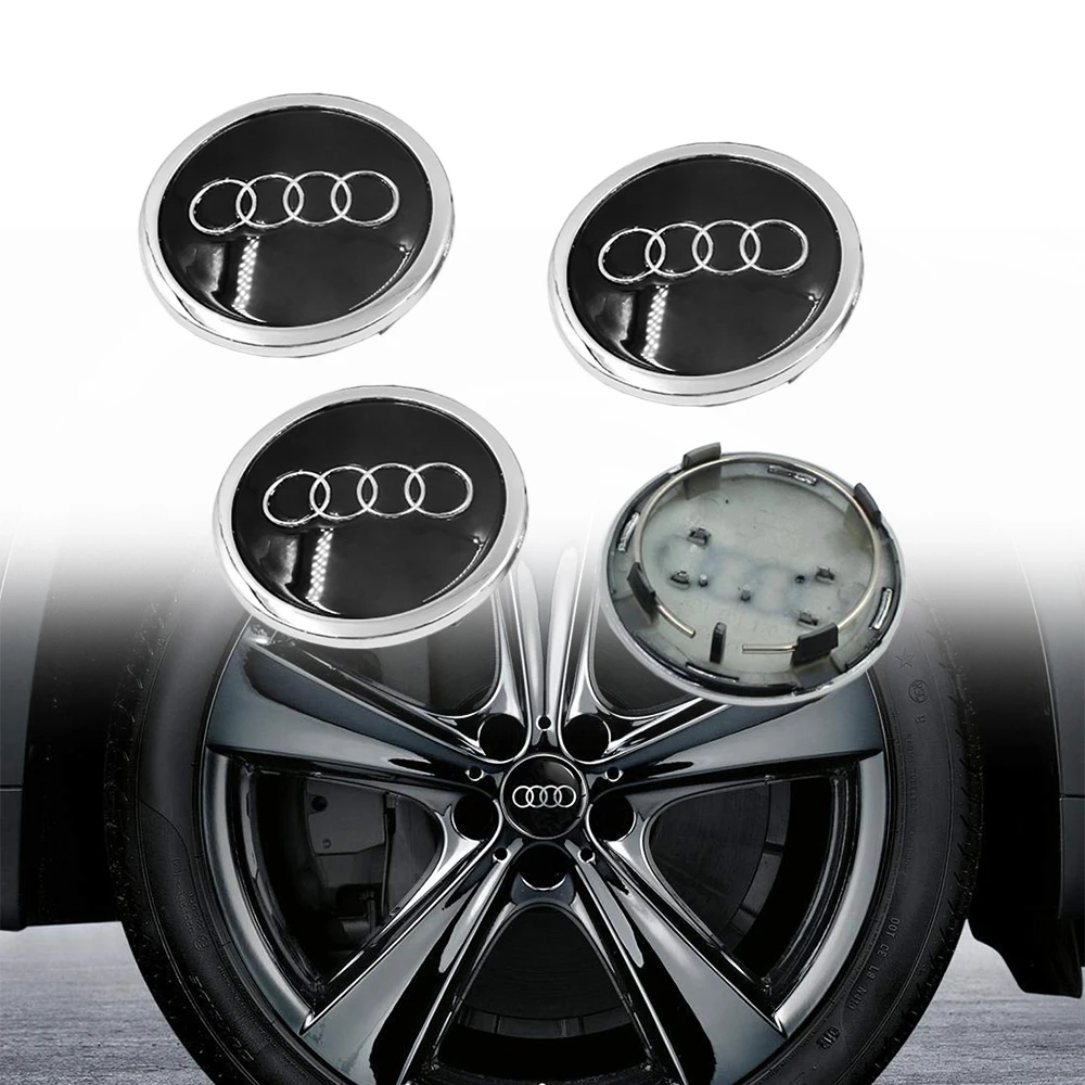 4PCS 69MM Black Wheel Center Caps Rim Hub Cap For Audi A1 A2 A3 A4 A5 A6 TT High Quality Waterproof Auto Parts