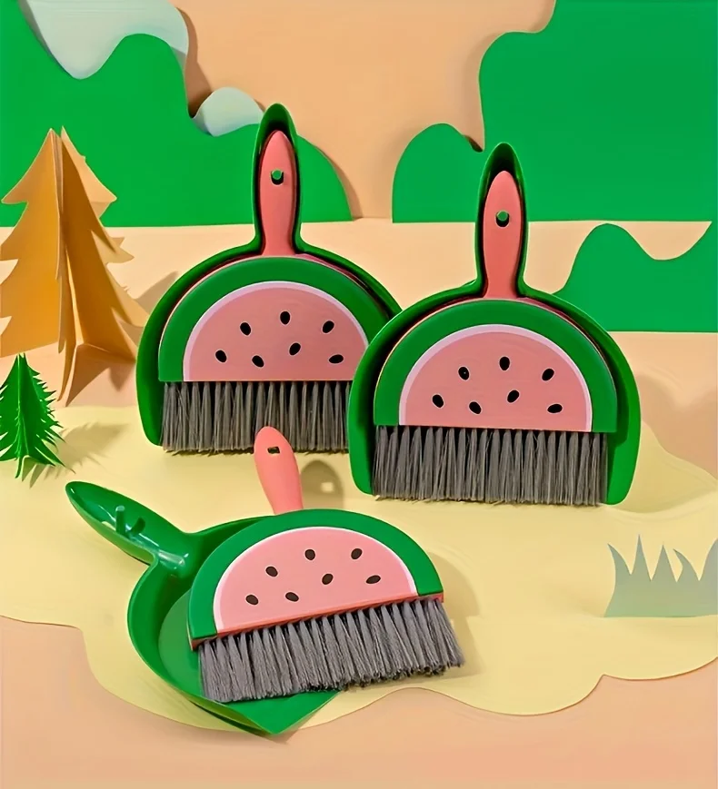 مجموعة ممسحة ومكنسة صغيرة ملونة مناسبة لتنظيف مكتب المكتب والطاولات - مثالية لغرفة النوم والحمام والمطبخ وغرفة المعيشة