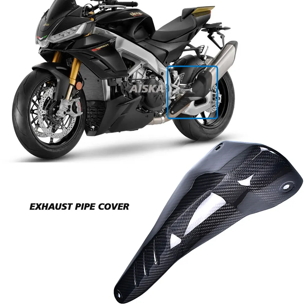 Motorcycle Accessories Exhaust Pipe Cover Carbon Fiber Heat Shield Muffler Fairings For Aprilia RSV4 TUONO V4 2021 - 2023 2024