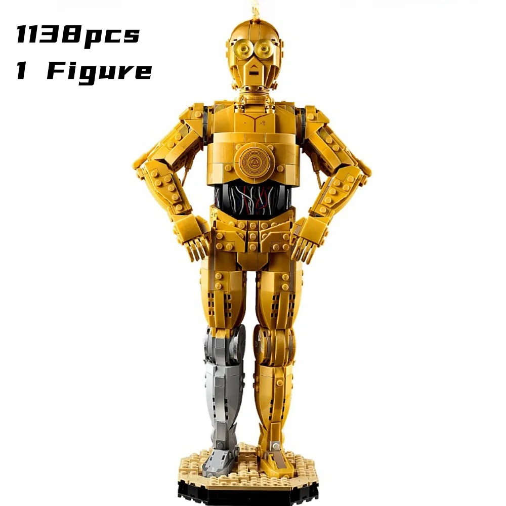 

2 MINISO 75398 Space C-3PO Droid Figure new Home Decor Model Building Block Brick Christmas Gifts for Kid Toys for Adult