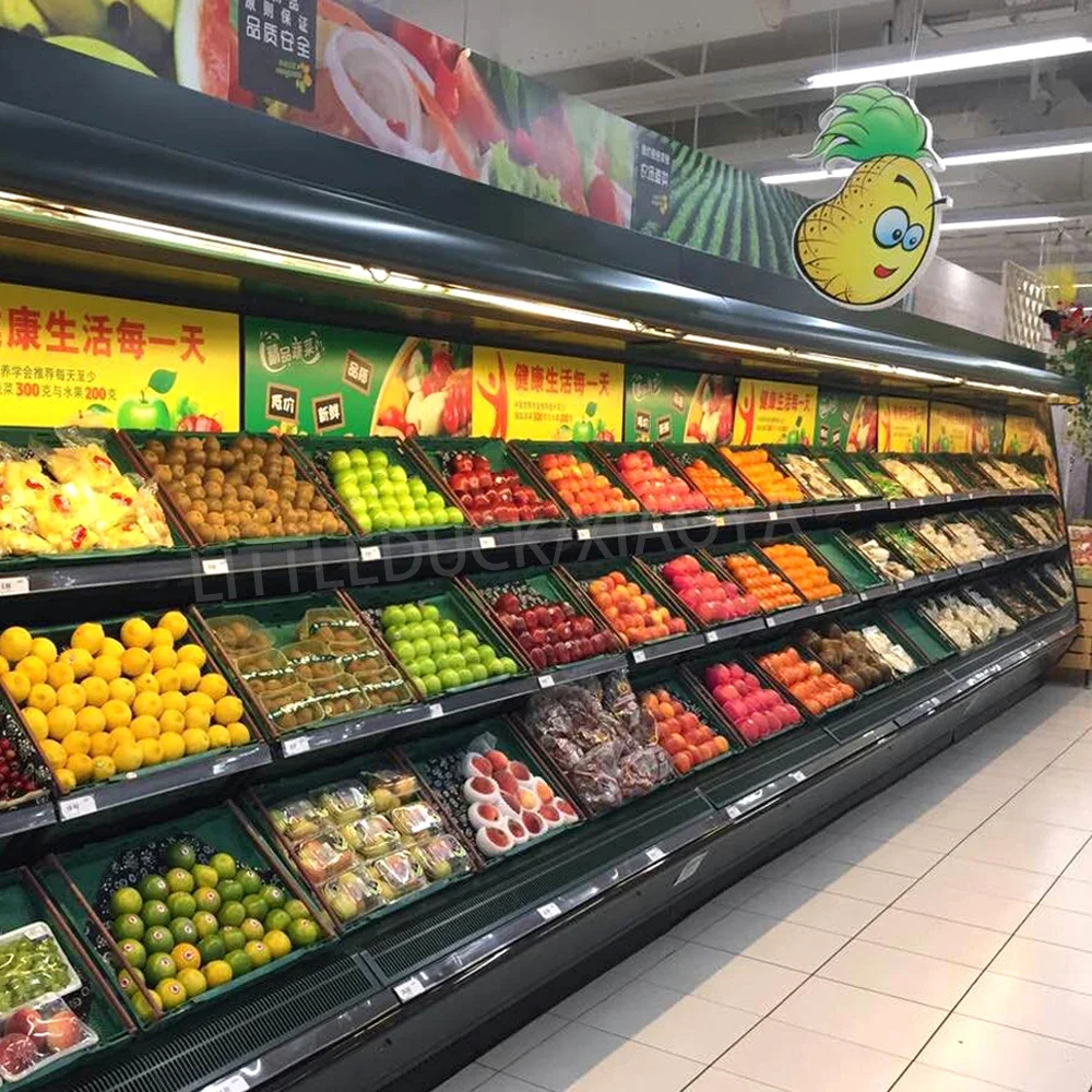

Supermarket freezer multideck Refrigerated Open Fridge Fruits Vegetable Display Cooler Vegetable Display Chiller Cabinet