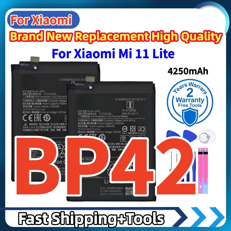 Brand New Replacement High Quality BP42 4250mAh Lithium Battery For Xiaomi Mi 11 Lite Phone Batteries Fast Shipping+ Tools