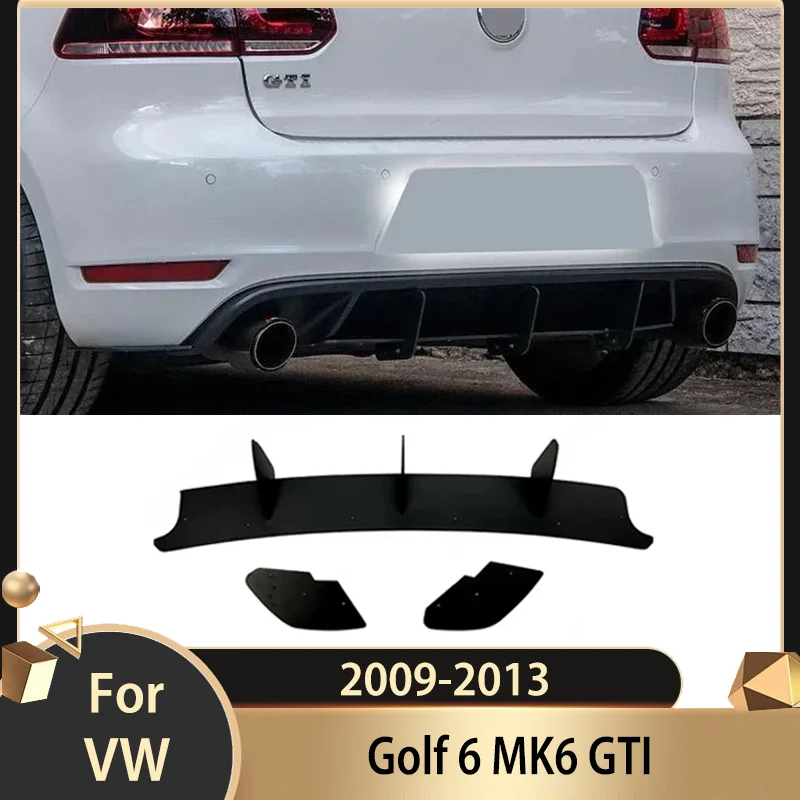 For VW Golf 6 MK6 GTI 2009-2013 Hatchback Car Rear bumper Spoiler lip splitter Blade Wind Blade Auto Protective body kit Tuning