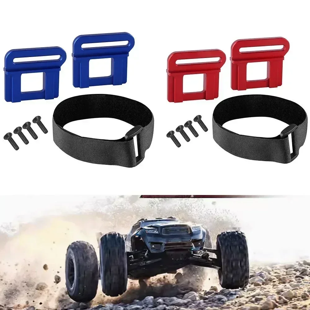 حامل بطارية معدني جبل التثبيت مع حزام البطارية 9628 ل 1/8 6S MAXX SLASH-102076-4 RC قطع غيار السيارات #2