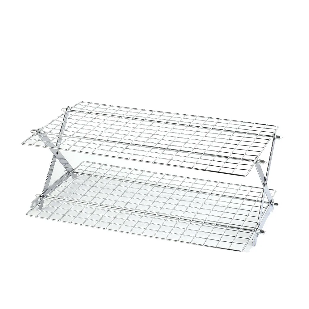 High Quality Stainless Steel Cooling Rack Wire Grid Black Silver Barbecue Shelf Oven Safe Grid Holder Oven Use