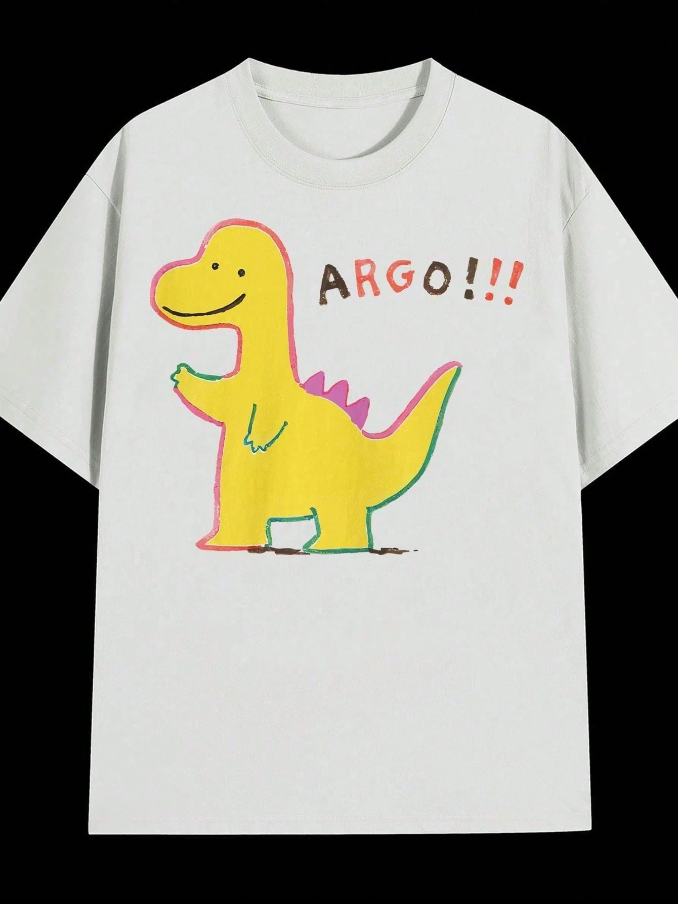 

Cute Dinosaur Print Men's Graphic T-Shirt Fun Style Printed Tee Soft And Comfortable Crew Neck Cotton Short Sleeve T-Shirt Tees
