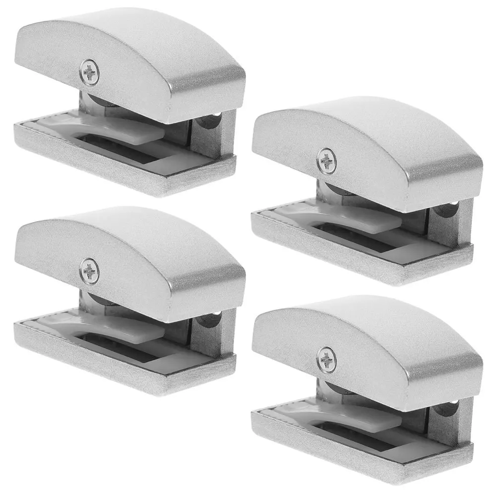 

4pcs Adjustable Glass Door Guide For 5-14Mm Sliding Shower Doors Aluminum Alloy Bottom Track Smooth Rollers Anti-Wear Protection