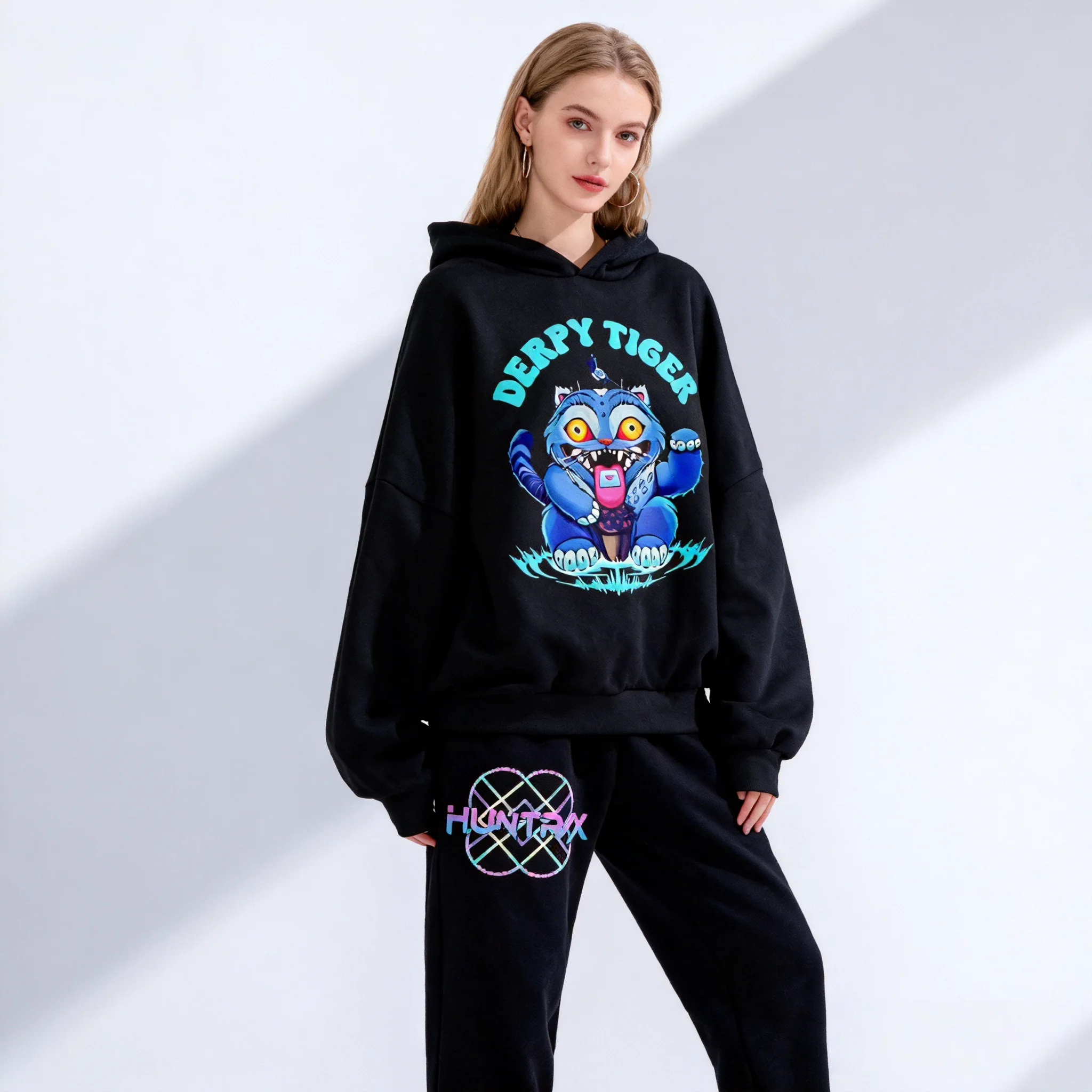 

Осенне-зимний аниме-фильм KPOP Witch Hunt Sweet Cool Hoodie Set Oversized для взрослых, женщин и детей, корейский уличный комплект в западном стиле
