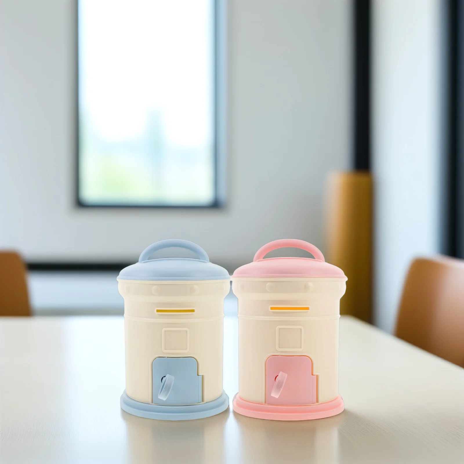 

2Pcs Mailbox Piggy Bank Cute Savings Box Pink Kids Saving Pot Novelty Coin Container Saving Bank Storage Box