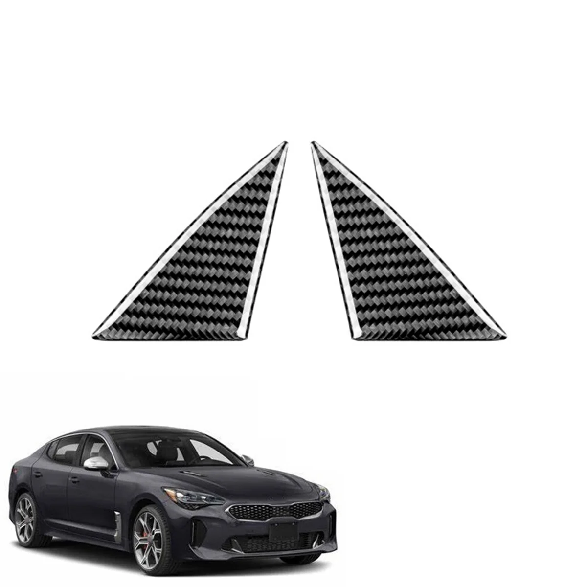 Real Carbon Fiber for Kia Stinger 2018-2023 Car Inner A Pillar Post Cover Trim Sticker Interior Accessories