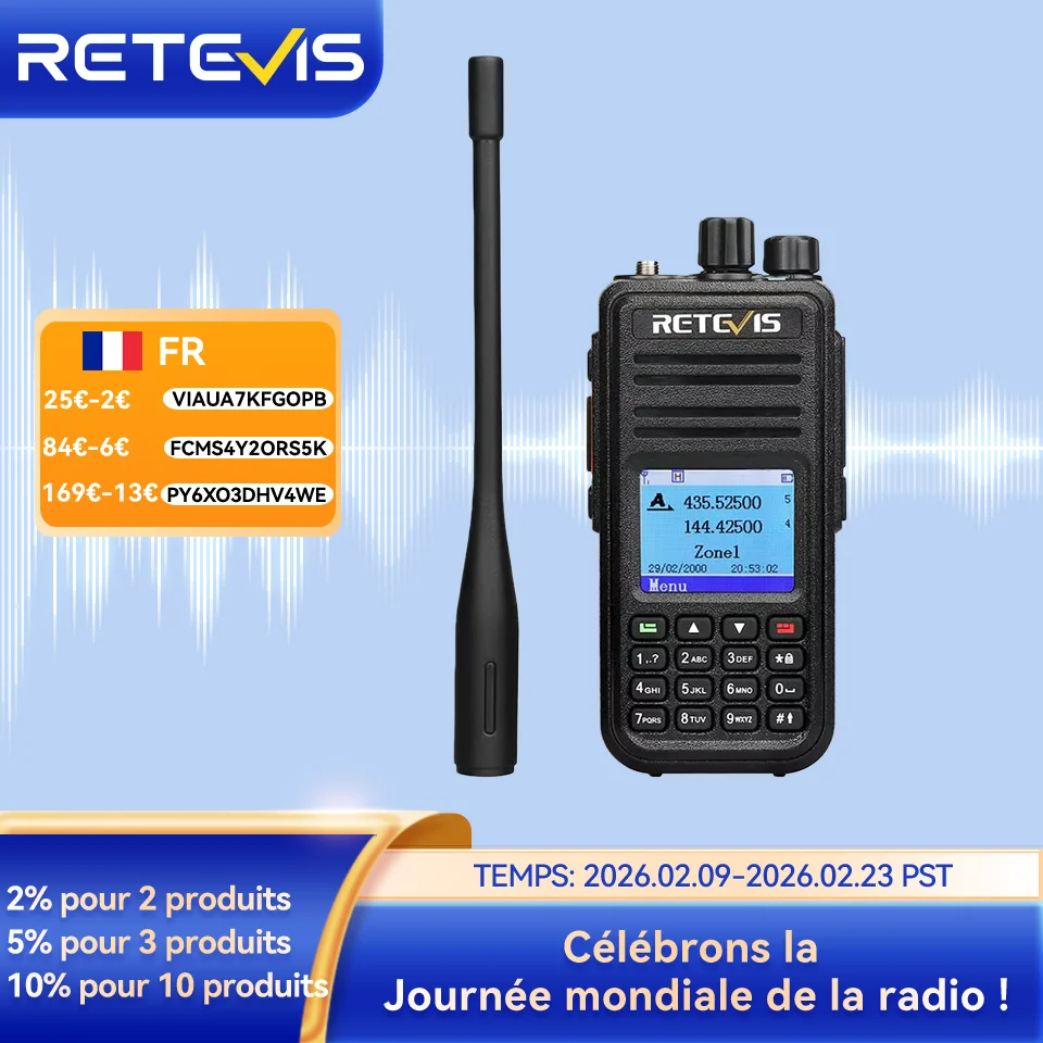 Retevis RT3S DMR talkie walkie longue portée talkie-walkie dmr radio amateurs vhf uhf radio ricetrasmittente ham radio survie AES256 VFO GPS APRS numérique walkie talkie for camping chasse