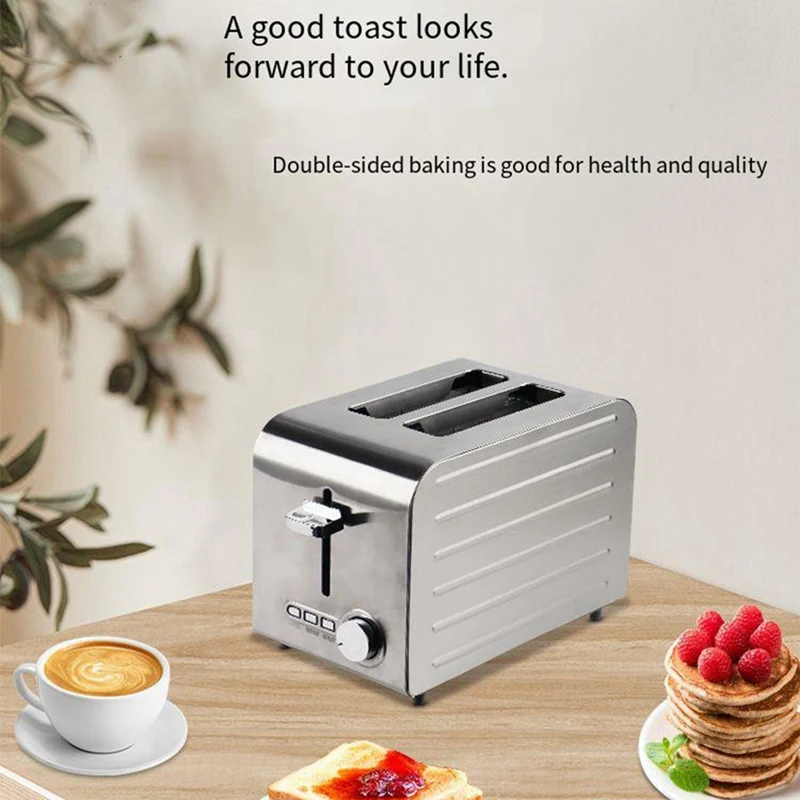 Toaster With Auto Shut Off - Extra Wide Slots And Removable Drop-Down Crumb Tray With Cancel EU Plug