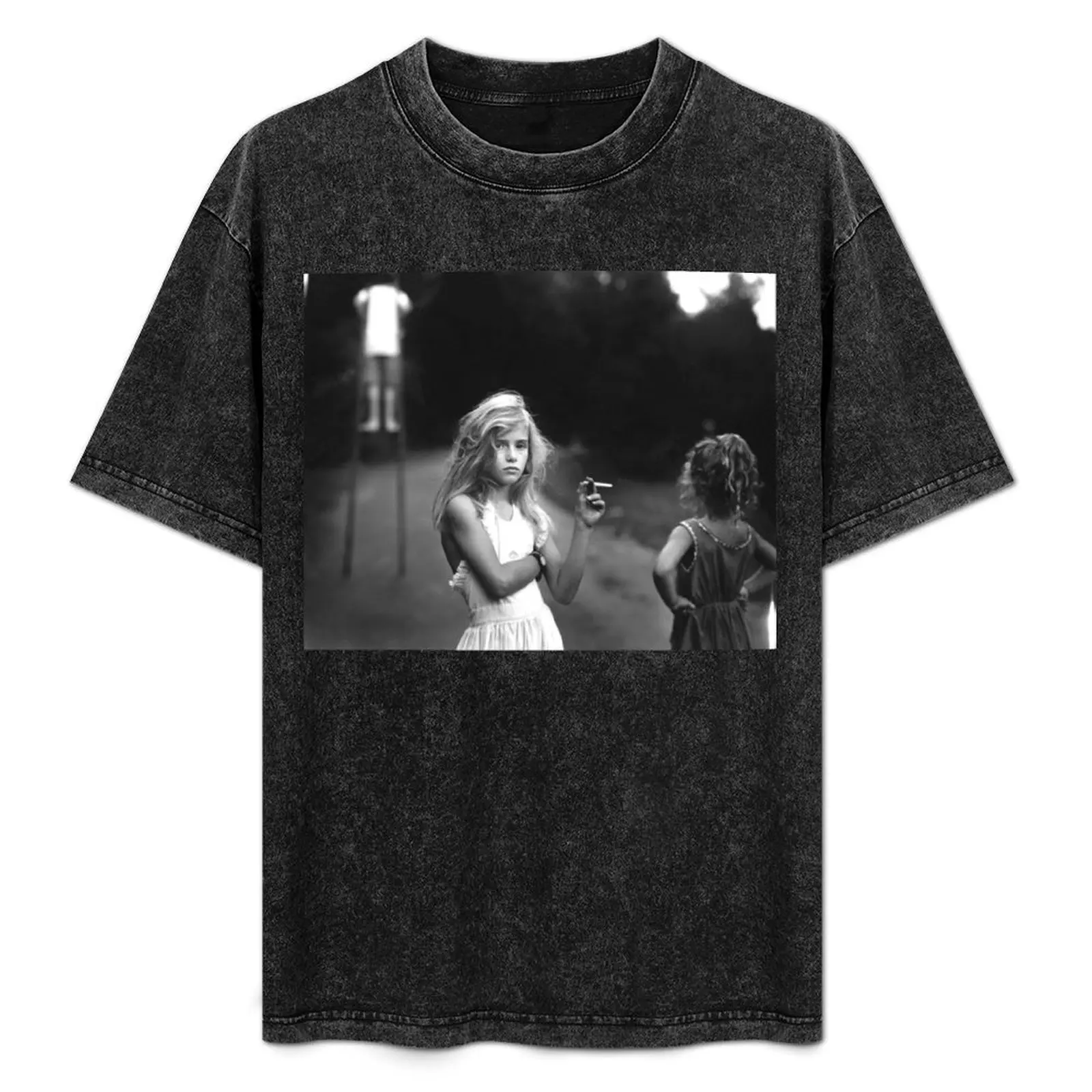 

Smoking Girl T-Shirt All Match Print Short Sleeve Top