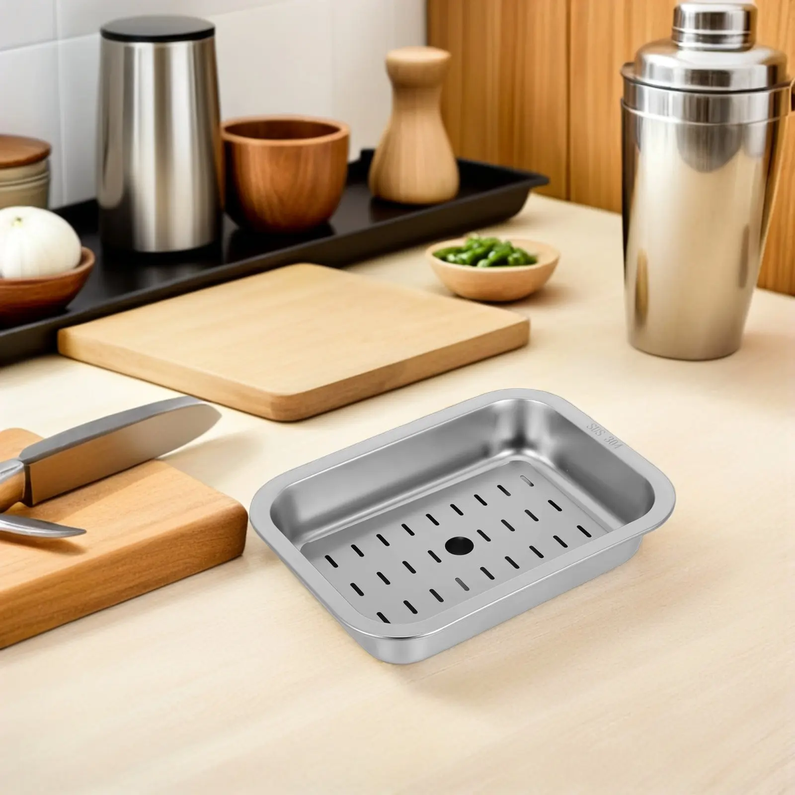 Stainless Steel Baking and Cooling Rack Set with Drain Tray for Cakes Cookies Roast Meats Grease Separation Even Airflow