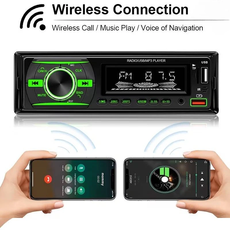 Universal Car Radio MP3 One Single 1 Din Autoradio Stereo Audio Player AUX / FM / BT / USB Flash Drive Amplifier Voice