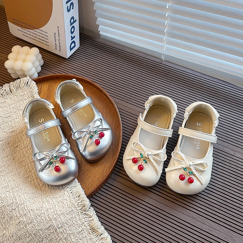 

Kids Flat Shoes Sweet Lace Girls Princess Shoes Round Toes Simple Bows 2026 New Fashion Children Dance Shoes Soft Bottom