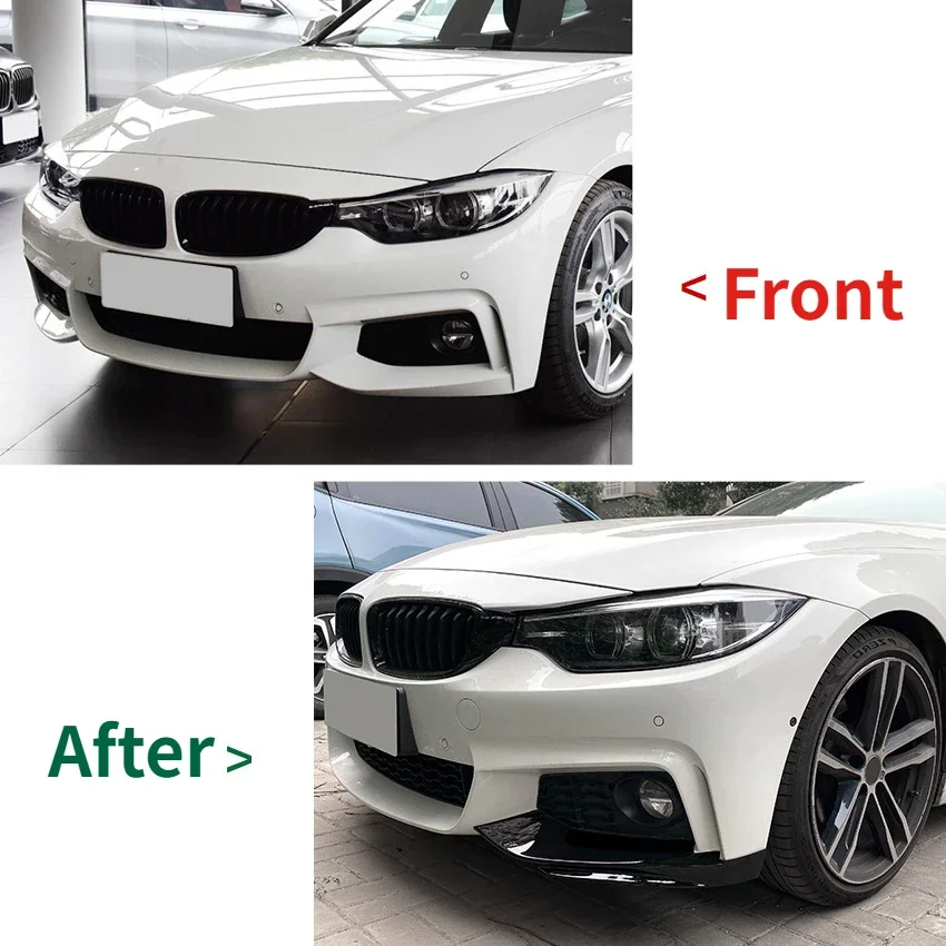 2pcs MP Style Front Bumper Lip Spoiler Splitters For BMW F32 F33 F36 4 Series 2014-2020 M-Sport M-Tech Bodykit Tuning Accessorie