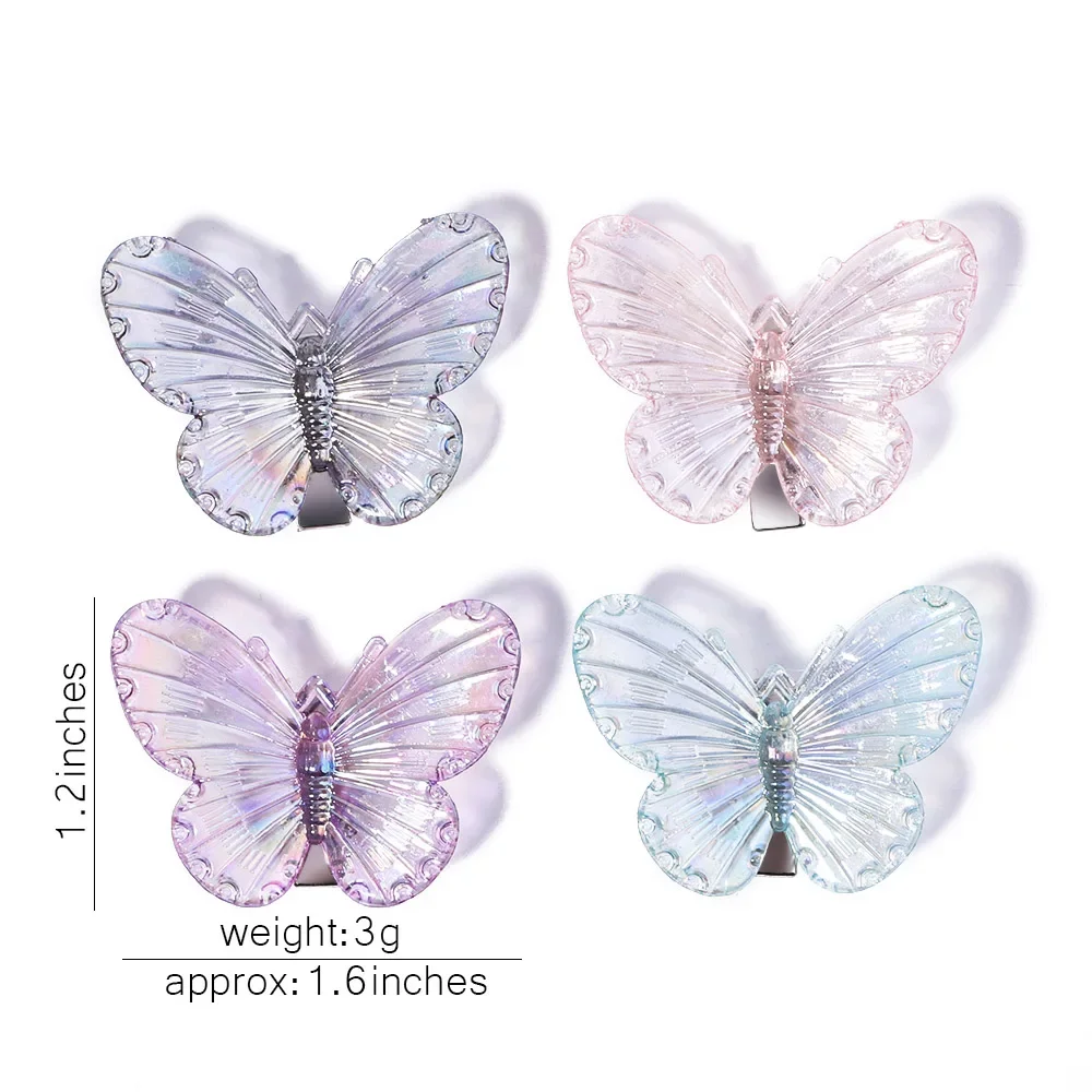 5Pcs/Set Mermaid Color Fairy Butterfly Handmade Hairpins For Women Girls Barrettes Headwear Hair Clips Fashion Hair Accessories