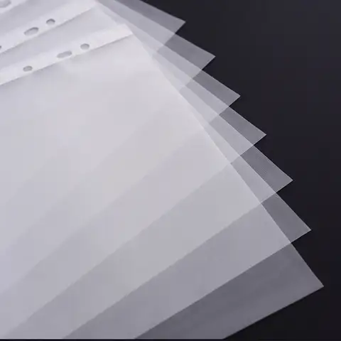 100 Pcs 클리어 페이퍼 프로텍터 문서 가방 파일 홀더 바인더 구멍 펀치 A4 크기 용 시트 프로텍터